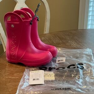 CROCS Kids Fuchsia Rain Boots Toddler Girl Size 12